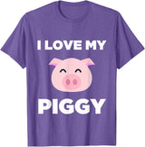 Adorable Fat Animals Tees I Love My Piggy - Funny Pet Pig Lover Cute T-Shirt T-Shirt - Purple Heather