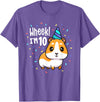 Guinea Pig Birthday by Joy Haus Guinea Pig Birthday Party Wheek Kid 10 Year Old 10th Outfit T-Shirt - Purple Heather