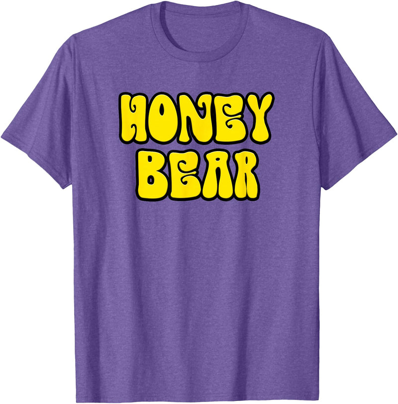 Classic 70's Retro Vintage Hippie Honey Designer Classic 70s Retro Vintage Hippie Honey Bear T-Shirt T-Shirt - Purple Heather
