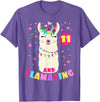 Llamazing Birthday Party Outfit Llama Lovers Llamazing 11 Years Old Girl Birthday Cute Llama Alpaca Kids T-Shirt - Purple Heather