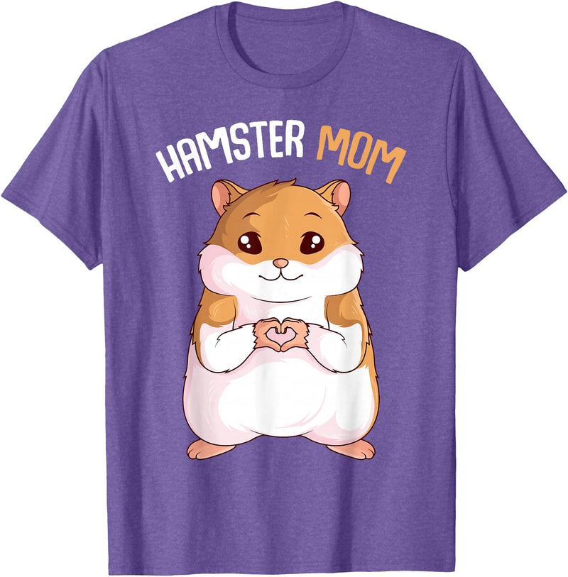 Women's Hamster Mom Hammy Girls T-Shirt - Purple Heather