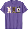 Cute Rabbit Lover Bunny Graphic T-Shirt (Silver Grey) in Purple Heather
