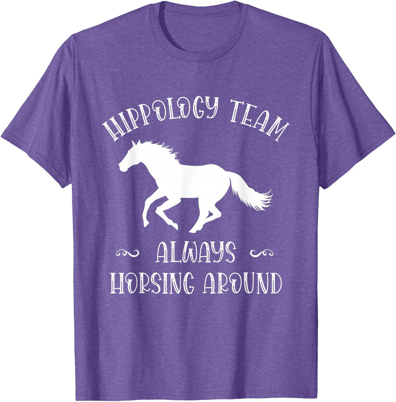 Team Hippology Horse Study Gift Hippology Team Horse Around Studying Horses for Girls Women T-Shirt - Purple Heather