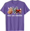 Cute Hereford Cattle Hereford Cow Boy Peace Love Hereford Cow Lover Hereford Cow Girl T-Shirt - Purple Heather