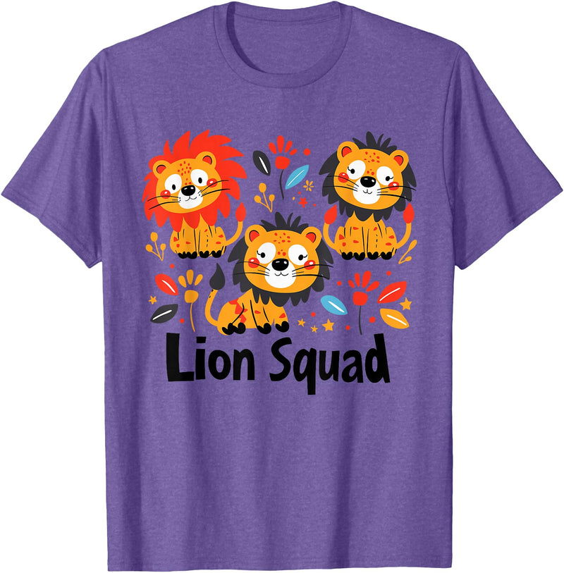Lion Design for Lion Lovers Lion Squad Design for Lion Lover Stuff | Cool Lion T-Shirt - Purple Heather