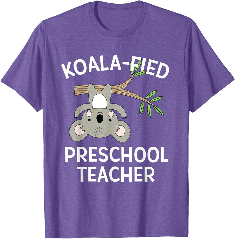 Preschool Teacher Gifts and Apparel Cute Koala Preschool Teacher T-Shirt Funny Pun Gift T-Shirt - Purple Heather