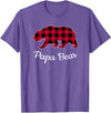 Papa & Mama Bear Outfit Papa Bear Pajama Red Buffalo Plaid T-Shirt - Purple Heather