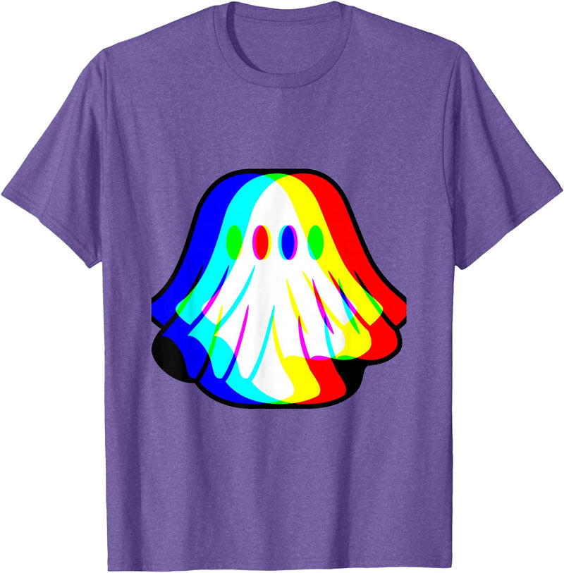 Vaporwave Halloween Techno Music Funny Ghost Trippy Vaporwave Halloween Techno Rave Party T-Shirt - Purple Heather