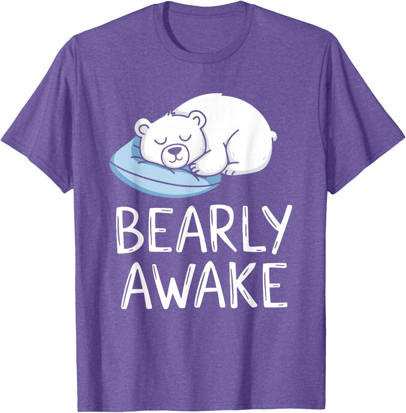 Polar Bear PJ Gifts Polar Bear Pajama Bearly Awake Sleep T-Shirt - Purple Heather