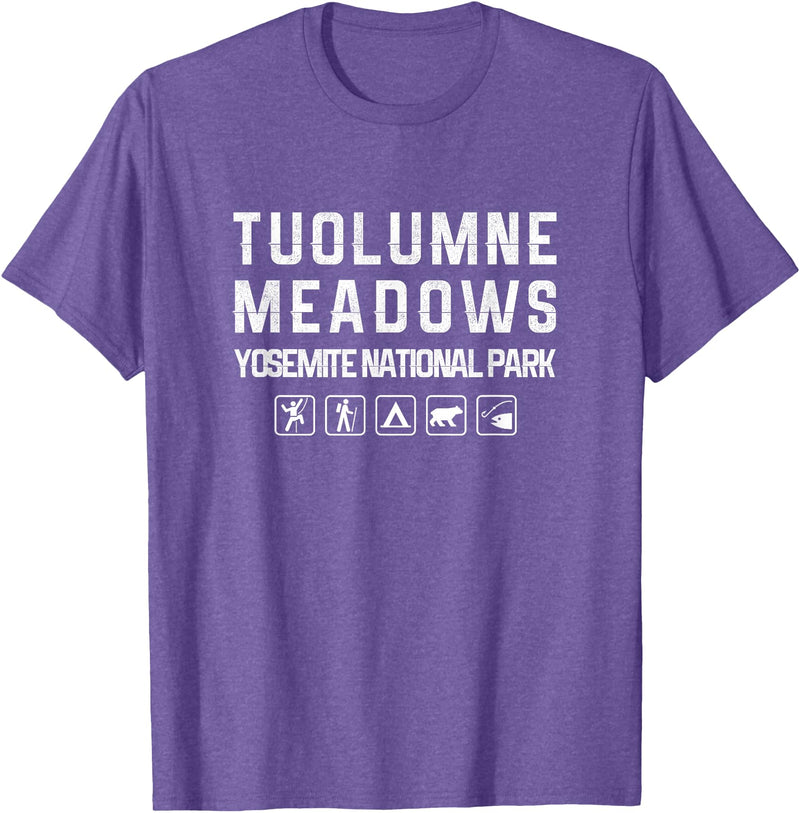 California Shirts Tuolumne Meadows, Yosemite Outdoor T-shirt T-Shirt - Purple Heather
