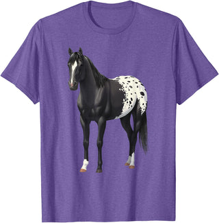 Horse Lover Art by CSForest Beautiful Black Blanket Appaloosa Horse Lover Gift T-Shirt - Purple Heather