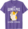 Gift Guinea Pig Owner & Accessories I like Guinea Pigs and maybe 3 People Cute Guinea Pig T-Shirt - Purple Heather