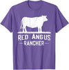 Funny Red Angus Farmer Gift for Cattle Lover Cow Breeder - Red Angus Rancher T-Shirt - Purple Heather