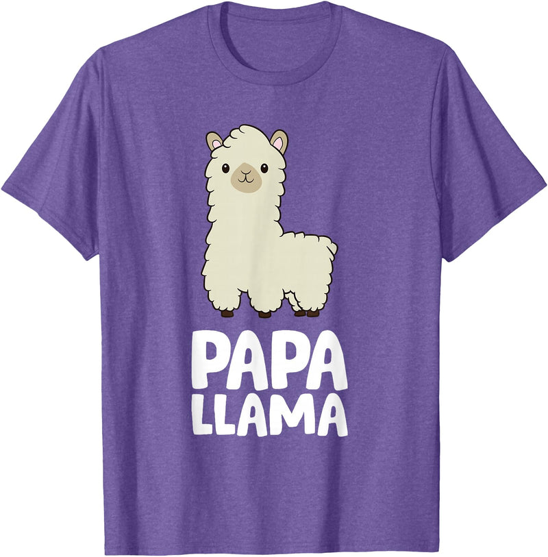 Llama Mama And Llama Papa Gifts Daddy Llama Men Boys Llama Gift Papa Llama T-Shirt - Purple Heather