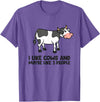 Funny Cow Lover Gifts I Like Cows And Maybe Like 3 People Funny Cows T-Shirt - Purple Heather