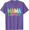 Kids Dinosaur Birthday Party Squad Outfit Mama Saurus Children's Dinosaur Birthday Party Family Matching T-Shirt - Purple