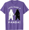 Make Panda Apparel Lets Make A Panda Funny Black Polar Bear T-Shirt - Purple Heather
