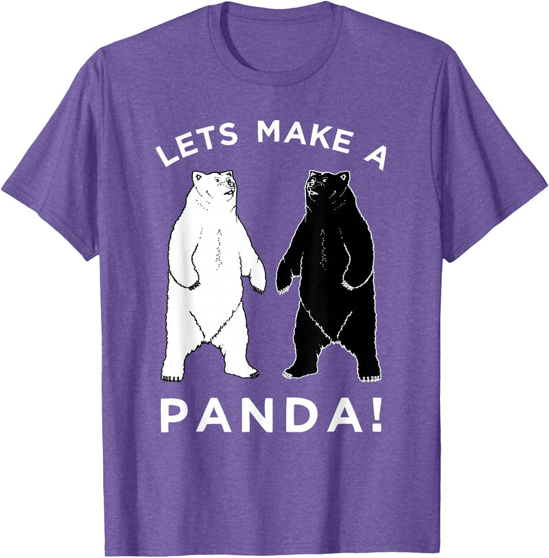 Make Panda Apparel Lets Make A Panda Funny Black Polar Bear T-Shirt - Purple Heather