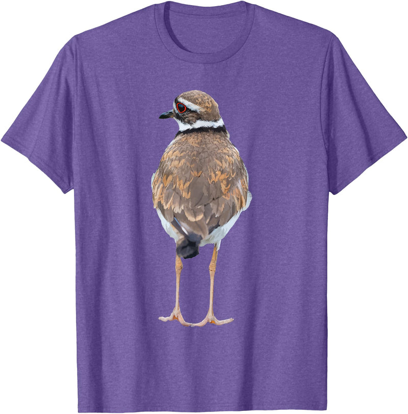 BJD Birds Killdeer Cute Graphic Print T-Shirt Bird Gift Bird Lover T-Shirt - Purple Heather