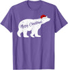 Matching Santa Polar Bear Christmas Gifts Polar Bear Animal Lover Xmas Santa Hat Polar Bear Christmas T-Shirt - Purple Heather