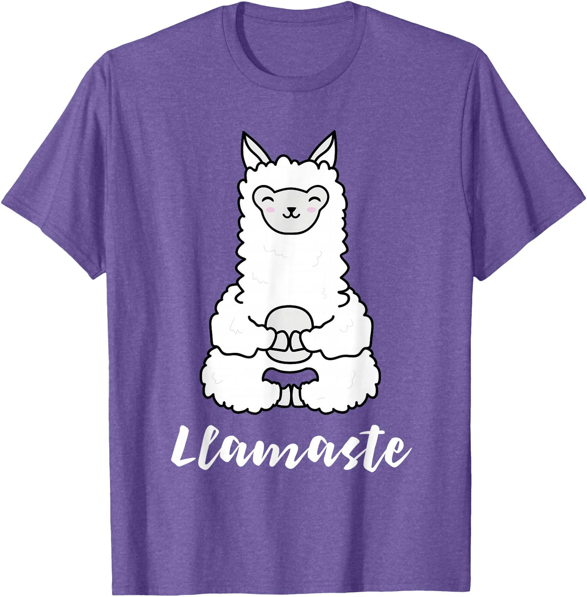 Cute Yoga Shirts - Llamaste Llamaste - Cute Yoga Lovers Gift, Adorable Llama Fitness T-Shirt - Purple Heather
