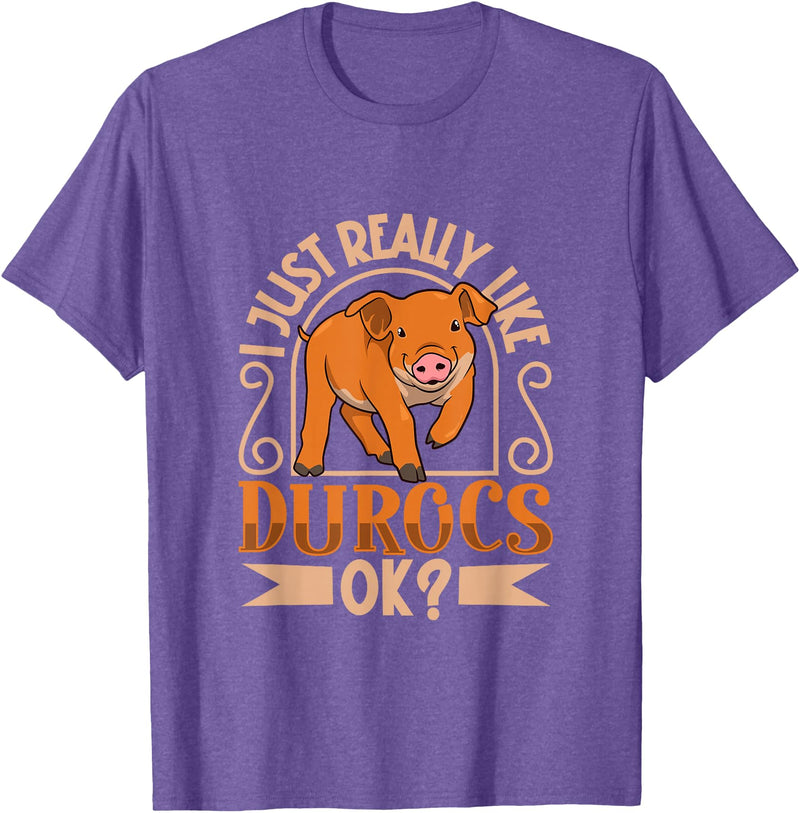 Creative Duroc Pig Designs I Love My Duroc Pig T-Shirt - Purple Heather