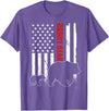 Vintage Gift for proud Dad 4th of July Daddy Bear with cub American Flag Papa Bear Father's Day T-Shirt - Purple Heather