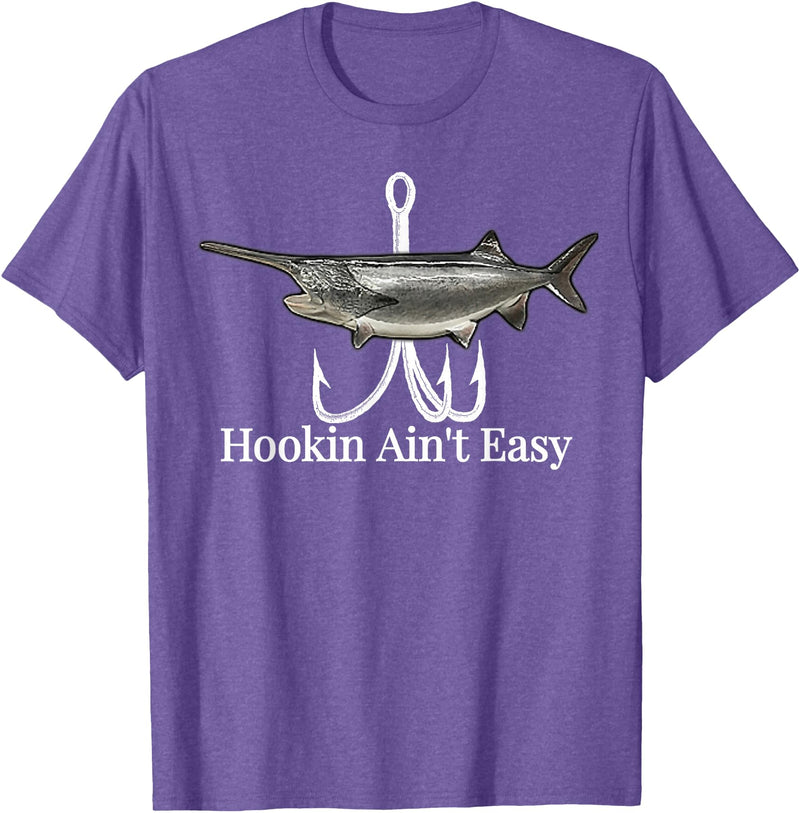 T-shirts 4You Paddlefish Hookin Ain't Easy fishing shirt T-Shirt - Purple Heather