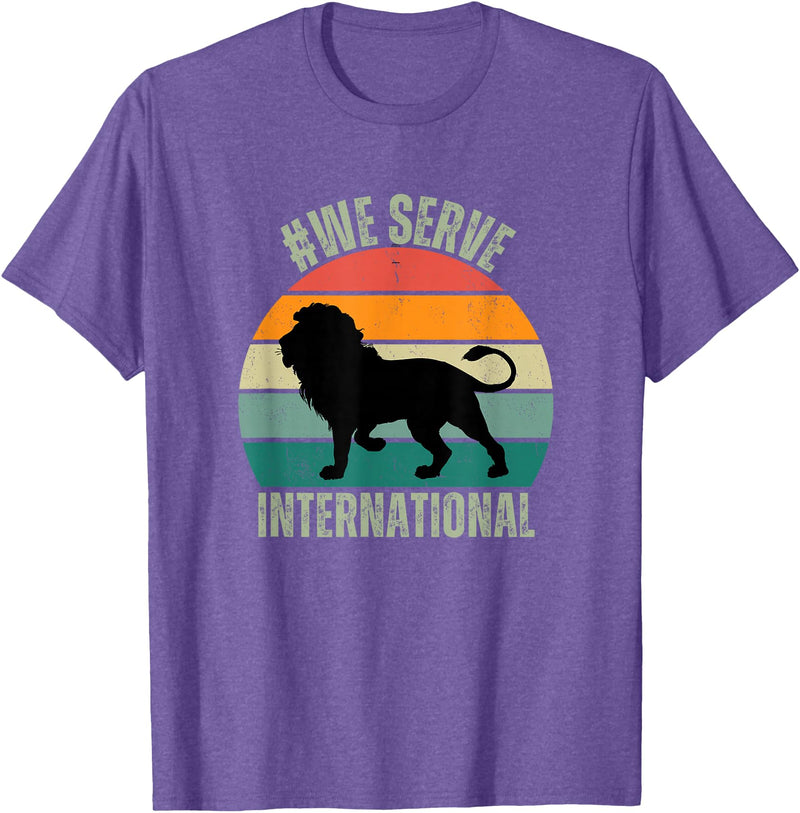 Lions Clubs Apparel We Serve Lion Apparel For International Lions Clubs Member T-Shirt - Purple Heather