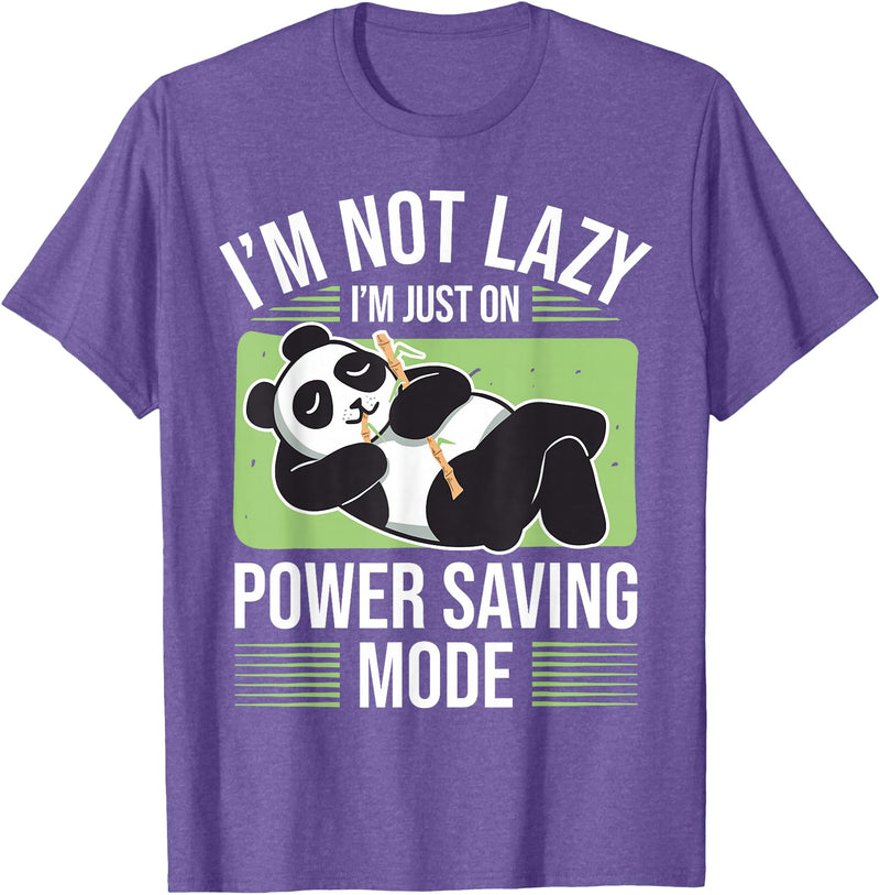 Cute Panda Gifts Panda Bear - Power Saving Mode - Panda T-Shirt - Purple Heather