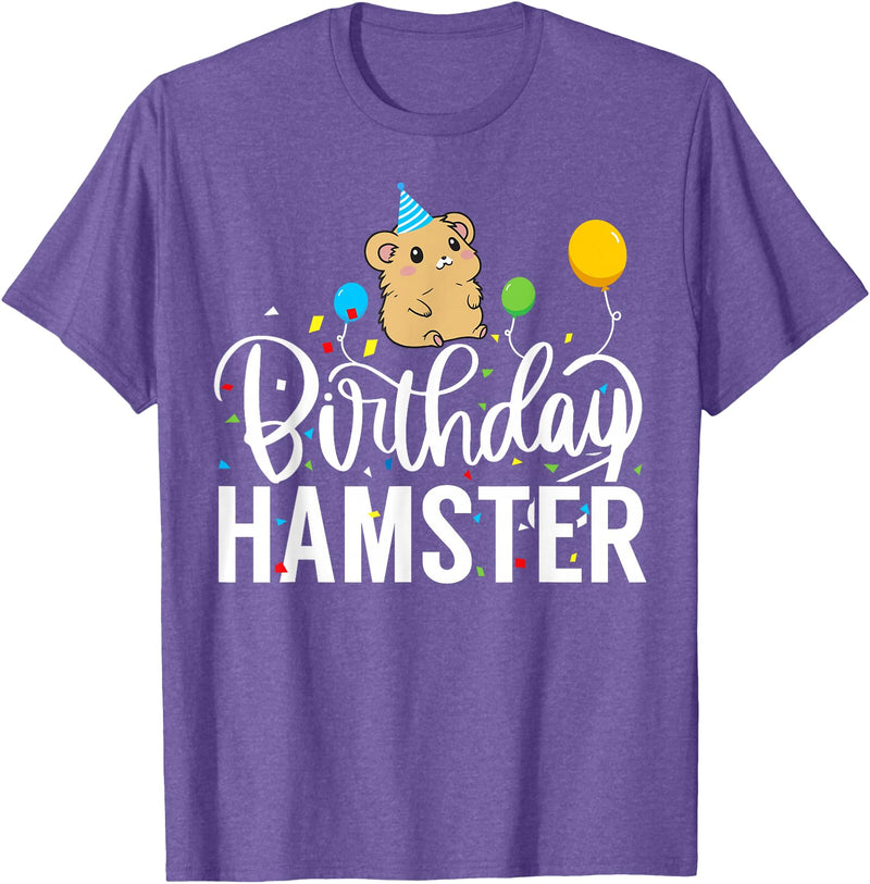 Hamster Birthday Party Birthday Hamster T-Shirt - Purple Heather