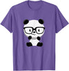 My Shirt Hub Cute Little Bear Panda Nerd with Glasses T-Shirt - Purple Heather