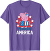 Peppa Pig Visits America Peppa Portrait T-Shirt - Purple Heather