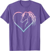 Horse Girl Designs Women I Love My Horses Riding Heart With Horse Head For Horseback Riding Horse T-Shirt - Purple Heather