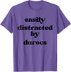Funny Duroc Gift for Men, Women, Dad & Mom Easily Distracted By Pig - Pig Dad Mom Duroc T-Shirt - Purple Heather