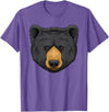 Wowsome! Black Bear Animal Head - Cute Black Bear Lover Women Men T-Shirt - Purple Heather