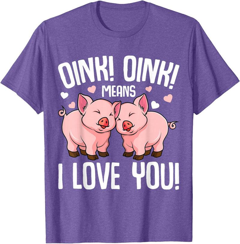 Funny Pig Lover & Owner Gift Ideas Pig Oink Women Kids Girls T-Shirt - Purple Heather