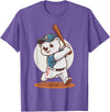 Adorable Polar Bear Baseball Theme Design Cute Polar Bear Playing Baseball Design Adorable Baseball T-Shirt - Purple Heather
