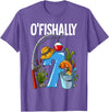 Fishing Theme Birthday Gifts O'fishally 7 Years Old 7th Birthday Fishing T-Shirt - Purple Heather