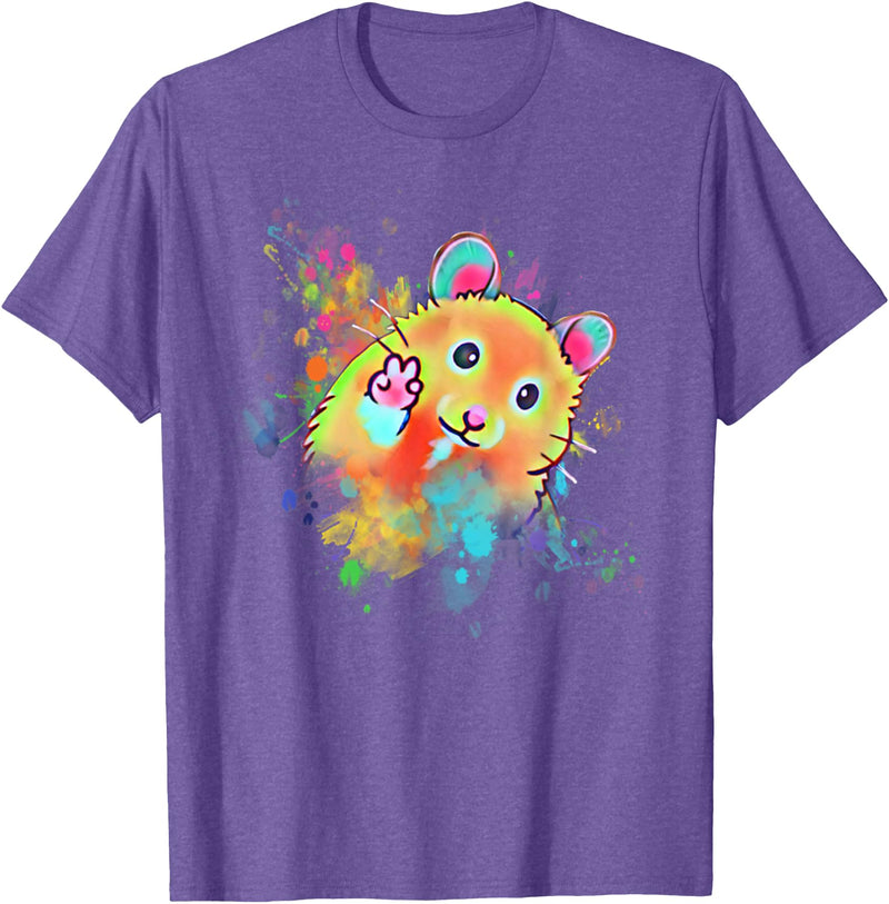 Funny Hamster T for Boys, Girls, Men, Women & Kids Hamster T-Shirt - Purple Heather