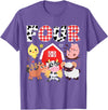 Farm Animals Cow Themed Birthday Party Family Tees 4th Birthday Four Year Old Farm Theme Animals Birthday Party T-Shirt -