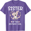 Koala Bear Birthday Party Theme Supplies Air Sister 1st First Birthday Koala Sister Of The Birthday Girl T-Shirt - Purple Heather