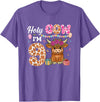 Holy Cow I'm 9 Highland Cow 9th Birthday Holy Cow I'm 9 Highland Cow Farming 9th Birthday 9 Years Old T-Shirt - Purple