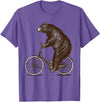thechicgeek Bear on Bike Cute Grizzly Bicycling T-Shirt - Purple Heather