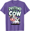 AnI'mal Cow Farm AnI'mal Halloween Costume Party Pretend I'm A Cow T-Shirt - Purple Heather