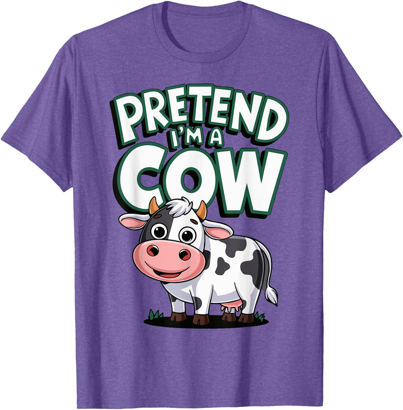 AnI'mal Cow Farm AnI'mal Halloween Costume Party Pretend I'm A Cow T-Shirt - Purple Heather