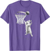 Funny Cool Rabbit Basketball Easter for Men Boy Toddler Kids T-Shirt in Purple Heather