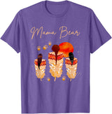 'Mama Bear' Script with Feathers T-Shirt
