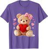 Cute Crochet Valentine Love Art Studio Be My Valentine Cute Crochet Yarn Teddy Bear Love T-Shirt - Purple Heather