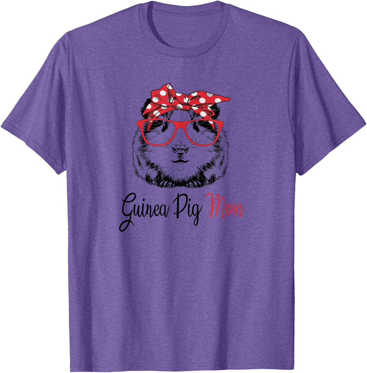 Funny Love Cavy Mom Gifts T Shirts & Hoodies Womens & Girls Kids Cute Wheek Lover Mama Guinea Pig Mom T-Shirt - Purple Heather